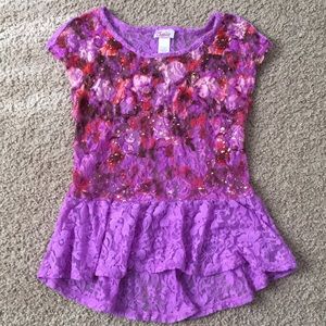 Justice | Lace Hi-Lo Top